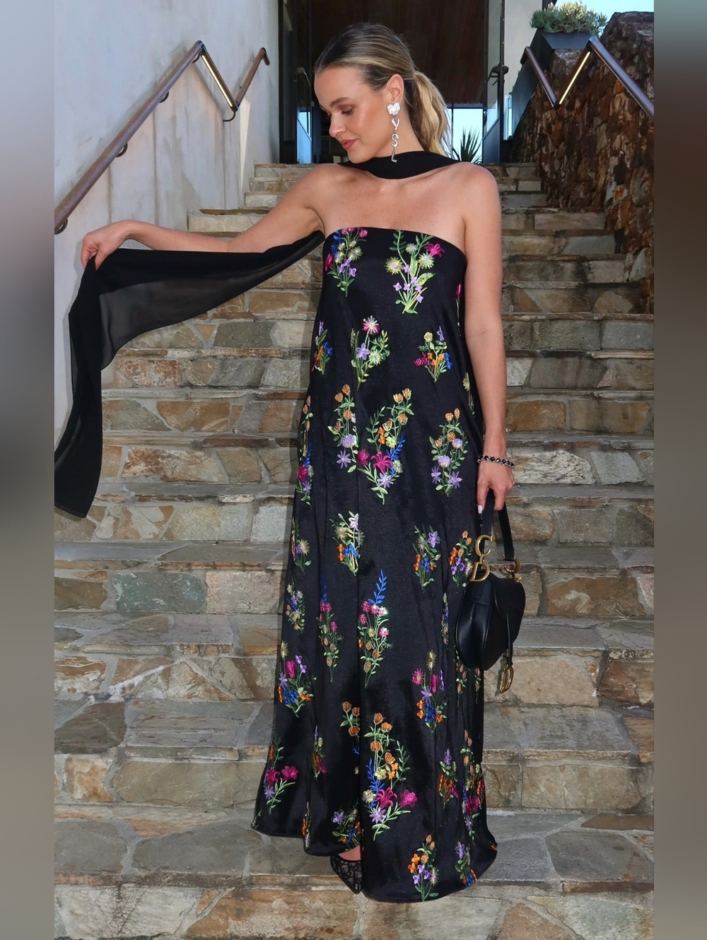 Show Me Your MuMu Riley Maxi Ethereal Sequins Black Dress M Wedding Party Formal - Picture 2 of 10